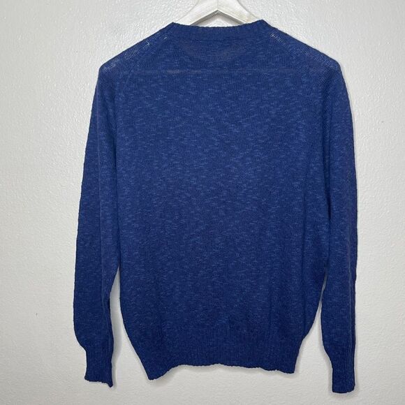 Tincati Milano Pullover Mens Large Blue Crew Neck Sweater linen Bland Casual - Picture 10 of 10